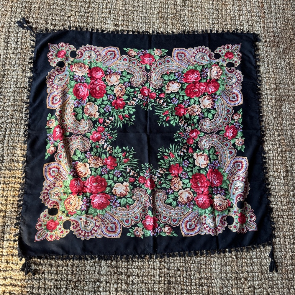 Floral Paisley Silk Scarf